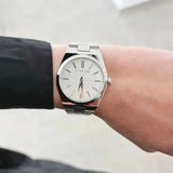 Buy Shop Michael Kors Channing Three Hand Silver Dial Silver Steel Strap Watch For Women - MK6626 USA Online