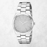 Buy Shop Michael Kors Channing Three Hand Silver Dial Silver Steel Strap Watch For Women - MK6626 USA Online