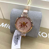 Buy Shop Michael Kors Charley Quartz Crystals Rose Gold Dial Rose Gold Steel Strap Watch For Women - MK4433 USA Online