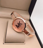 Buy Shop Michael Kors Charley Quartz Crystals Rose Gold Dial Rose Gold Steel Strap Watch For Women - MK4433 USA Online