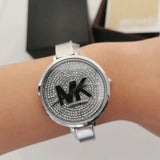 Buy Shop Michael Kors Charley Quartz Crystals Silver Dial Silver Steel Strap Watch For Women - MK4432 USA Online