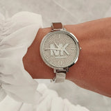 Buy Shop Michael Kors Charley Quartz Crystals Silver Dial Silver Steel Strap Watch For Women - MK4432 USA Online