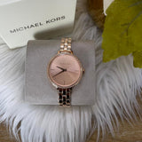 Buy Shop Michael Kors Charley Three-Hand Analog Rose Gold Dial Rose Gold Steel Strap Watch for Women - MK4400 USA Online