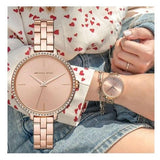 Buy Shop Michael Kors Charley Three-Hand Analog Rose Gold Dial Rose Gold Steel Strap Watch for Women - MK4400 USA Online