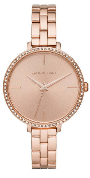 Buy Shop Michael Kors Charley Three-Hand Analog Rose Gold Dial Rose Gold Steel Strap Watch for Women - MK4400 USA Online