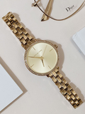 Buy Shop Michael Kors Charley Three-Hand Quartz Gold Dial Gold Steel Strap Watch for Women - MK4399 USA Online