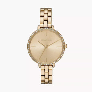 Buy Shop Michael Kors Charley Three-Hand Quartz Gold Dial Gold Steel Strap Watch for Women - MK4399 USA Online