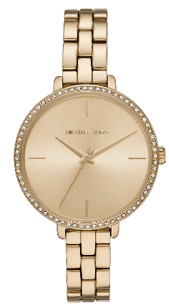 Buy Shop Michael Kors Charley Three-Hand Quartz Gold Dial Gold Steel Strap Watch for Women - MK4399 USA Online