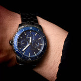 Buy Shop Michael Kors Chronograph Cunningham Multifunction Blue Dial Grey Steel Strap Watch For Men - MK7155 USA Online
