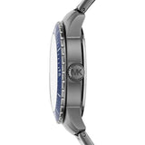 Buy Shop Michael Kors Chronograph Cunningham Multifunction Blue Dial Grey Steel Strap Watch For Men - MK7155 USA Online