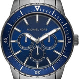 Buy Shop Michael Kors Chronograph Cunningham Multifunction Blue Dial Grey Steel Strap Watch For Men - MK7155 USA Online