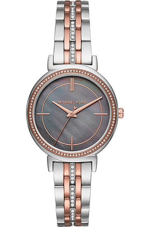 Buy Shop Michael Kors Cinthia Mother of Pearl Grey Dial Two Tone Steel Strap Watch for Women - MK3642 USA Online