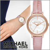 Buy Shop Michael Kors Cinthia Mother of Pearl Dial Pink Leather Strap Watch for Women - MK2663 USA Online