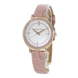 Buy Shop Michael Kors Cinthia Mother of Pearl Dial Pink Leather Strap Watch for Women - MK2663 USA Online