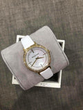 Buy Shop Michael Kors Cinthia Mother of Pearl Dial White Leather Strap Watch for Women - MK2662 USA Online