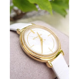 Buy Shop Michael Kors Cinthia Mother of Pearl Dial White Leather Strap Watch for Women - MK2662 USA Online