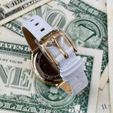 Buy Shop Michael Kors Cinthia Mother of Pearl Dial White Leather Strap Watch for Women - MK2662 USA Online