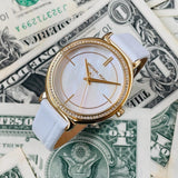 Buy Shop Michael Kors Cinthia Mother of Pearl Dial White Leather Strap Watch for Women - MK2662 USA Online