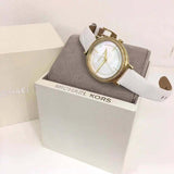 Buy Shop Michael Kors Cinthia Mother of Pearl Dial White Leather Strap Watch for Women - MK2662 USA Online