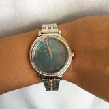 Buy Shop Michael Kors Cinthia Mother of Pearl Grey Dial Two Tone Steel Strap Watch for Women - MK3642 USA Online