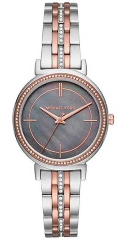 Buy Shop Michael Kors Cinthia Mother of Pearl Grey Dial Two Tone Steel Strap Watch for Women - MK3642 USA Online