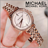 Buy Shop Michael Kors Cinthia Mother of Pearl Rose Gold Dial Rose Gold Steel Strap Watch for Women - MK3643 USA Online