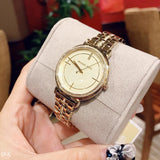 Buy Shop Michael Kors Cinthia Quartz Gold Dial Gold Steel Strap Watch For Women - MK3681 USA Online