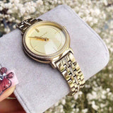 Buy Shop Michael Kors Cinthia Quartz Gold Dial Gold Steel Strap Watch For Women - MK3681 USA Online