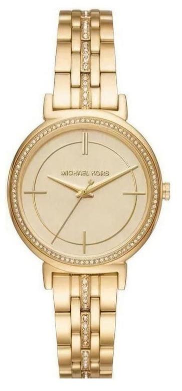 Buy Shop Michael Kors Cinthia Quartz Gold Dial Gold Steel Strap Watch For Women - MK3681 USA Online