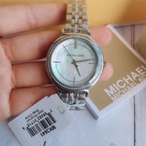 Buy Shop Michael Kors Cinthia White Mother of Pearl Dial Silver Steel Strap Watch for Women for Women - MK3641 USA Online