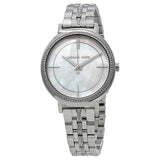 Buy Shop Michael Kors Cinthia White Mother of Pearl Dial Silver Steel Strap Watch for Women for Women - MK3641 USA Online
