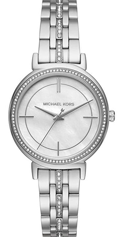 Buy Shop Michael Kors Cinthia White Mother of Pearl Dial Silver Steel Strap Watch for Women for Women - MK3641 USA Online