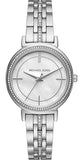 Buy Shop Michael Kors Cinthia White Mother of Pearl Dial Silver Steel Strap Watch for Women for Women - MK3641 USA Online