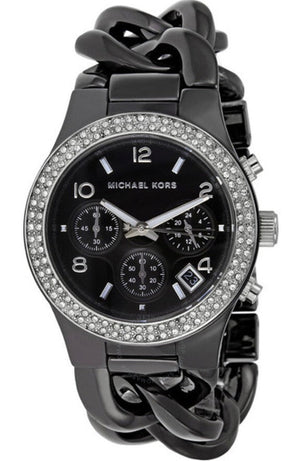 Buy Shop Michael Kors Ceramic Black Dial Black Steel Strap Watch for Women - MK5388 USA Online
