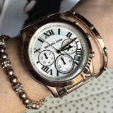 Buy Shop Michael Kors Cooper Chronograph White Dial Gold Steel Strap Watch For Women - MK5916 USA Online