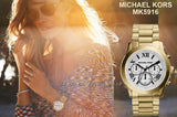 Buy Shop Michael Kors Cooper Chronograph White Dial Gold Steel Strap Watch For Women - MK5916 USA Online