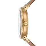 Buy Shop Michael Kors Corey Analog Gold Dial Brown Leather Strap Watch for Women - MK2986 USA Online