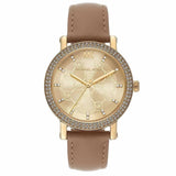 Buy Shop Michael Kors Corey Analog Gold Dial Brown Leather Strap Watch for Women - MK2986 USA Online