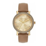 Buy Shop Michael Kors Corey Analog Gold Dial Brown Leather Strap Watch for Women - MK2986 USA Online
