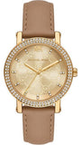 Buy Shop Michael Kors Corey Analog Gold Dial Brown Leather Strap Watch for Women - MK2986 USA Online