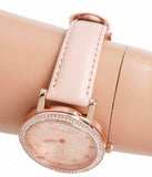 Buy Shop Michael Kors Corey Analog Rose Gold Dial Pink Leather Strap Watch For Women - MK2987 USA Online