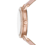 Buy Shop Michael Kors Corey Analog Rose Gold Dial Pink Leather Strap Watch For Women - MK2987 USA Online
