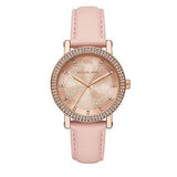 Buy Shop Michael Kors Corey Analog Rose Gold Dial Pink Leather Strap Watch For Women - MK2987 USA Online