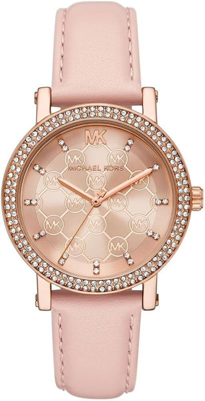 Buy Shop Michael Kors Corey Analog Rose Gold Dial Pink Leather Strap Watch For Women - MK2987 USA Online