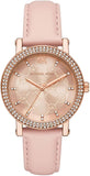 Buy Shop Michael Kors Corey Analog Rose Gold Dial Pink Leather Strap Watch For Women - MK2987 USA Online