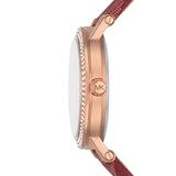 Buy Shop Michael Kors Corey Crystals Red Dial Red Leather Strap Watch for Women - MKO1025 USA Online