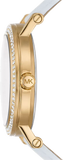 Buy Shop Michael Kors Corey Three Hand White Dial White Leather Strap Watch For Women - MK2985 USA Online