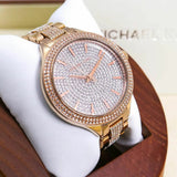 Buy Shop Michael Kors Crystals Pavé Rose Gold Dial Rose Gold Steel Strap Watch for Women - MK3799 USA Online