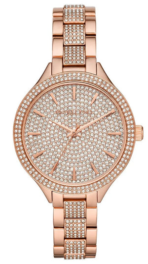 Buy Shop Michael Kors Crystals Pavé Rose Gold Dial Rose Gold Steel Strap Watch for Women - MK3799 USA Online