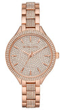Buy Shop Michael Kors Crystals Pavé Rose Gold Dial Rose Gold Steel Strap Watch for Women - MK3799 USA Online